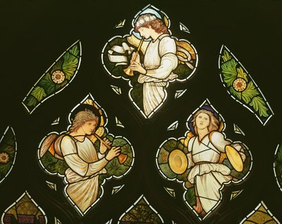 Musizierende Engel, 1870er Jahre (Buntglas) von Edward Burne Jones